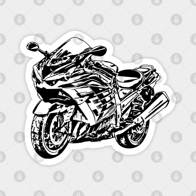 ZX14R Motorcycle Sketch Art Magnet by DemangDesign