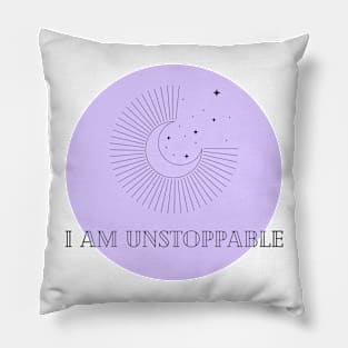 Affirmation Collection - I Am Unstoppable (Purple) Pillow