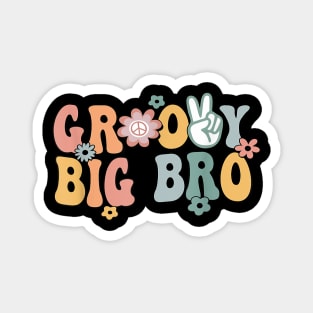 Groovy Big bro Retro Brother Matching Family 1st Birthday Magnet