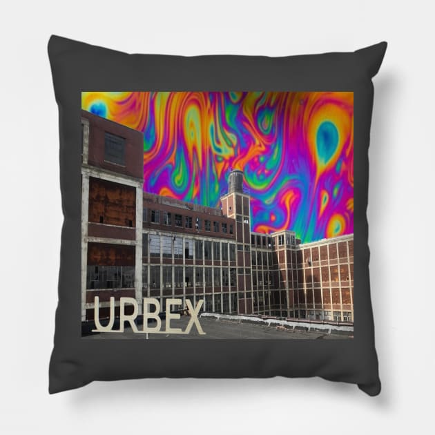 Psychedelic Factory Pillow by DCipher