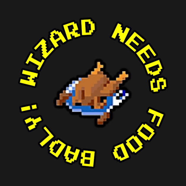 Gauntlet Arcade Game - Wizard Needs Food Badly by onekdesigns