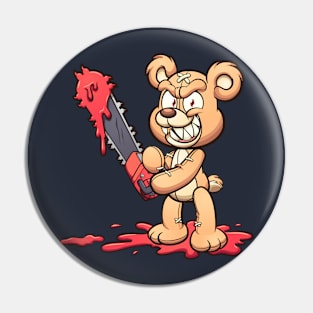 Chainsaw Teddy Bear Pin