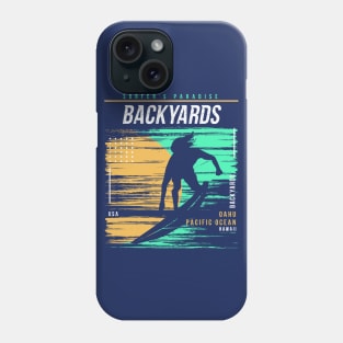 Retro Surfing Backyards Oahu Hawaii // Vintage Surfer Beach // Surfer's Paradise Phone Case