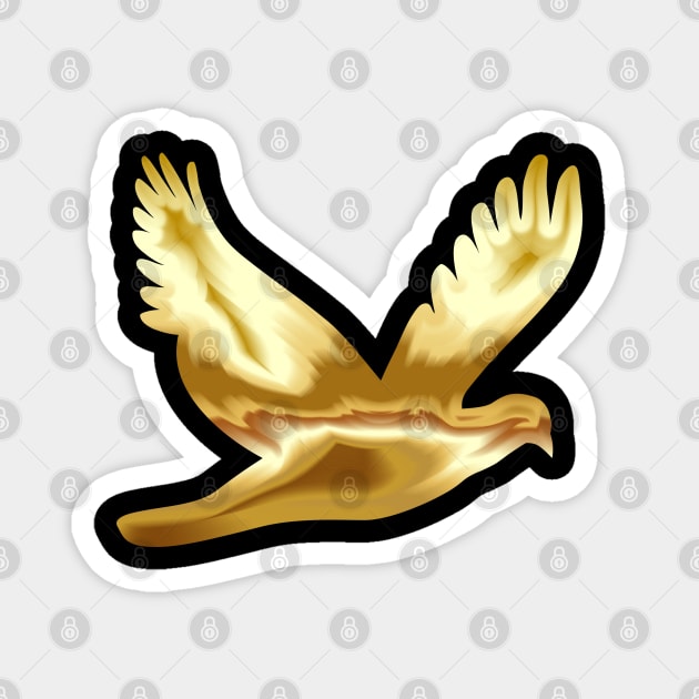 Cute, Lovely and Elegant Golden Dove Bird Magnet by Normo Apparel