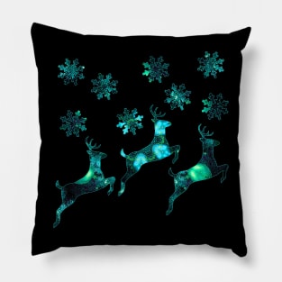 Christmas Decoration in Blue and Green Pillow