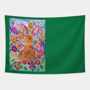 Hare among Flowers Tapestry