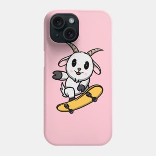 Cute Goat Playing Skateboard Phone Case