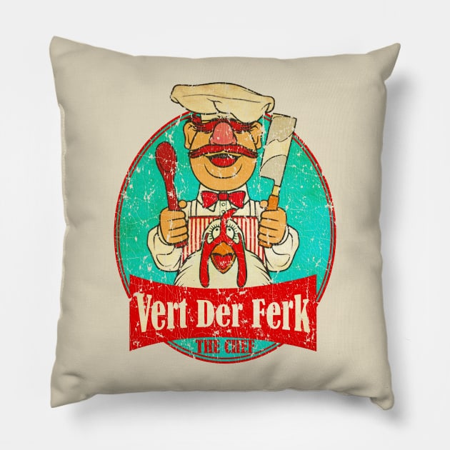 Vert Der Ferk Vintage Pillow by antostyleart