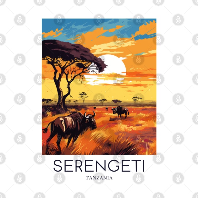 A Pop Art Travel Print of the Serengeti National Park - Tanzania by Studio Red Koala