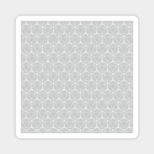 Icosahedron Pattern White on Soft Gray Magnet