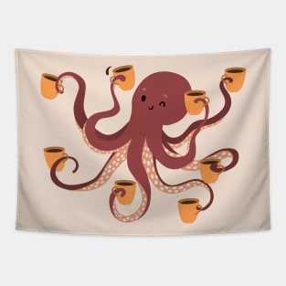 coffee makes life better Octopus II Tapestry