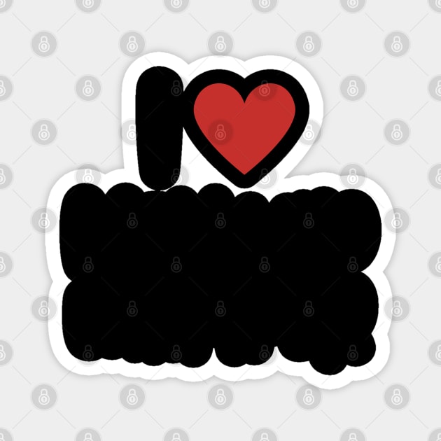 I Love Men Who Whimper Red Heart Funny Sarcastic Meme Magnet by BEZZAIM