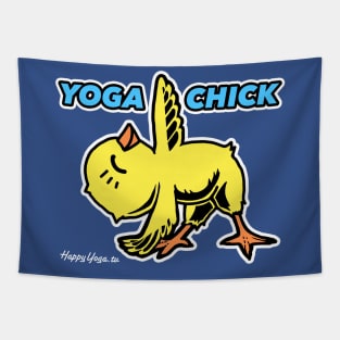 Yoga Chick |  Color Design w/ White Logo Tapestry