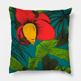 Seamless tropical pattern with banana palms Pillow