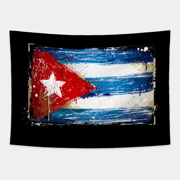 handdrawing cuban flag Tapestry by kakimonkey