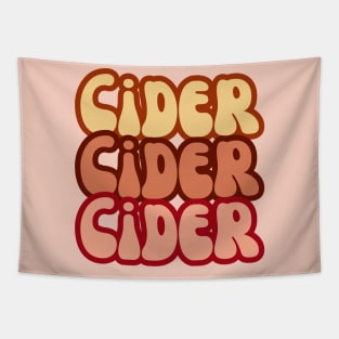 Cider, Cider, Cider. Retro Groovy Golden Rose Pop Style Tapestry