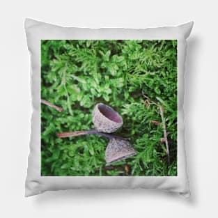 Acorn cups on a bed of moss Pillow