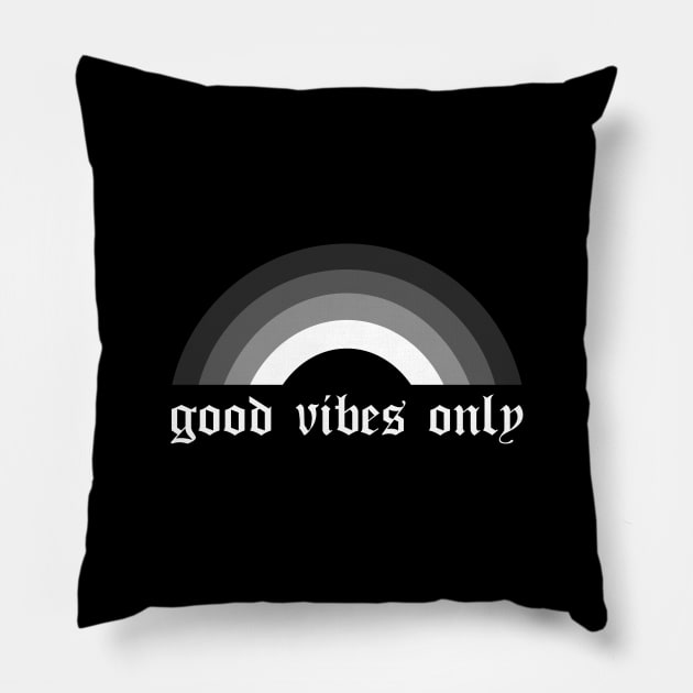 Good Vibes Only Pillow by olddesigntees