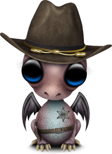 Cute Baby Dragon Sheriff Magnet