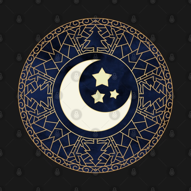 MANDALA MOON AND STARS by MagicDreams