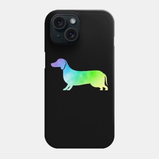 Dachshund Dog Colorful watercolor Silhouette Phone Case