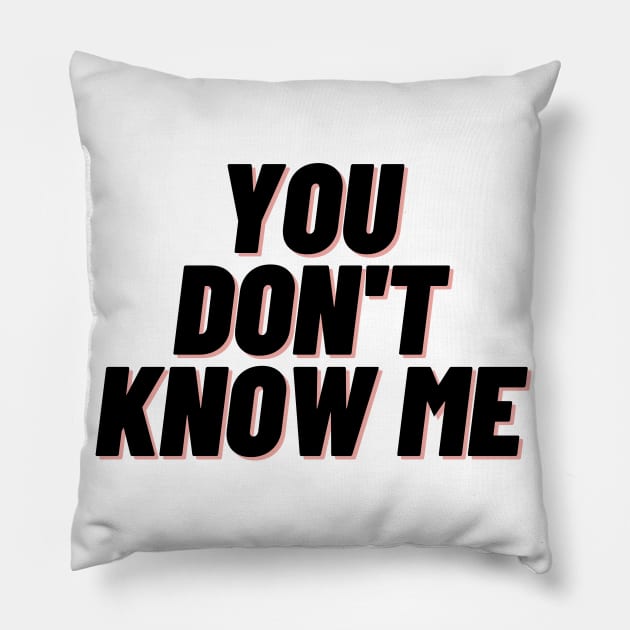 You dont know me Pillow by Word and Saying