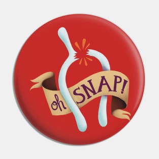 Funny Thanksgiving Oh Snap Wishbone Illustration Pin