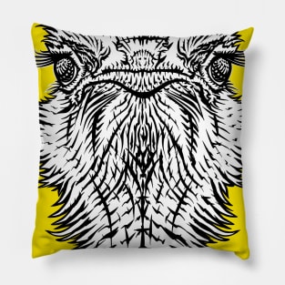 OSTRICH ink portrait Pillow