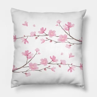 Cherry Blossom Branches – Transparent Background Pillow