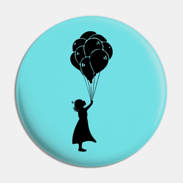 Girl with balloon Pin by Unelmoija