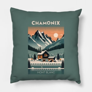 A Vintage Travel Art of Chamonix - France Pillow