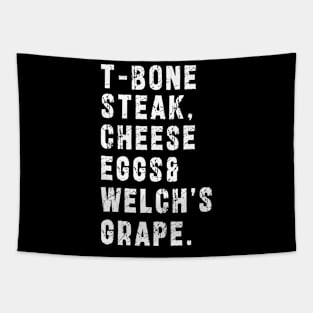 TBone Steak, Cheese Eggs, Welch's Grape - Guest Check Tapestry