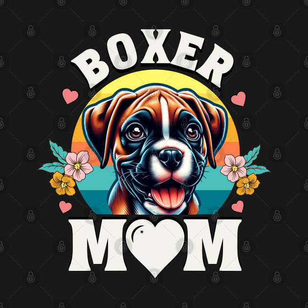 Colorful Boxer Mom Retro Sunset Dog Lover by JJDezigns