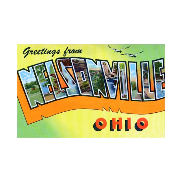 Greetings from Nelsonville Ohio - Vintage Large Letter Postcard by Naves