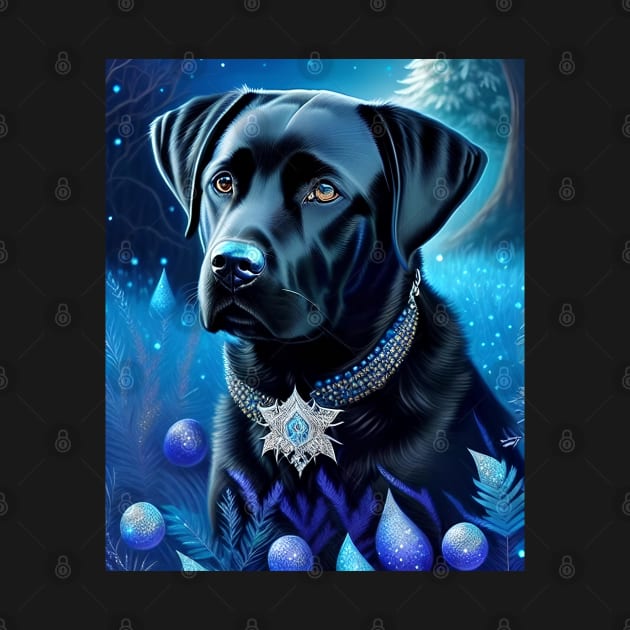 Black Labrador Blue Glow by Enchanted Reverie