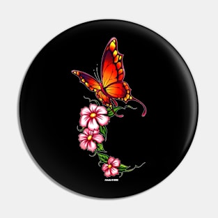 Butterfly & Flowers Pin