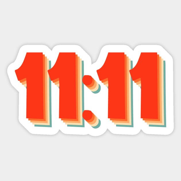 11:11 eleven o clock 80s retro numbers' Sticker