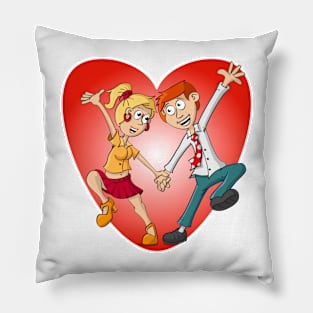 The valentine dance by a man and woman Pillow