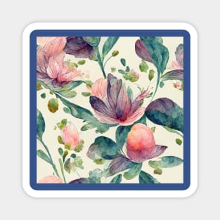 Watercolored Vintage Seamless Floral Magnet