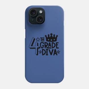 4th Grade Diva Cute Kids Girls School Back to School Phone Case