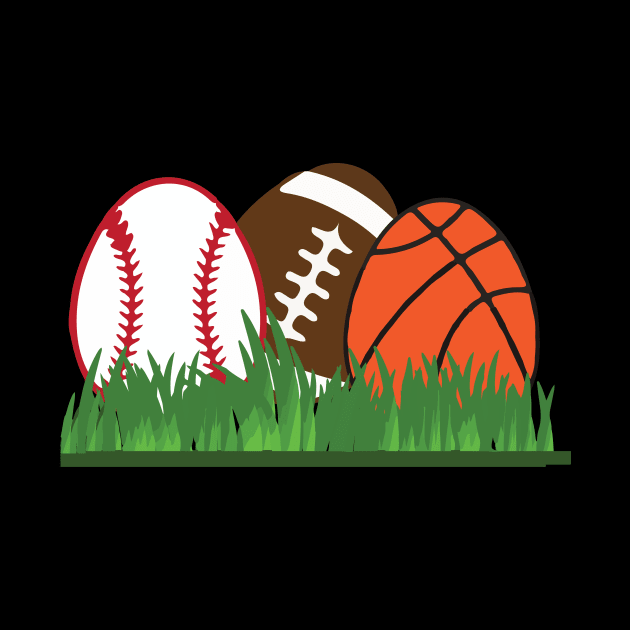 Basketball, baseball, football easter sports by franzaled