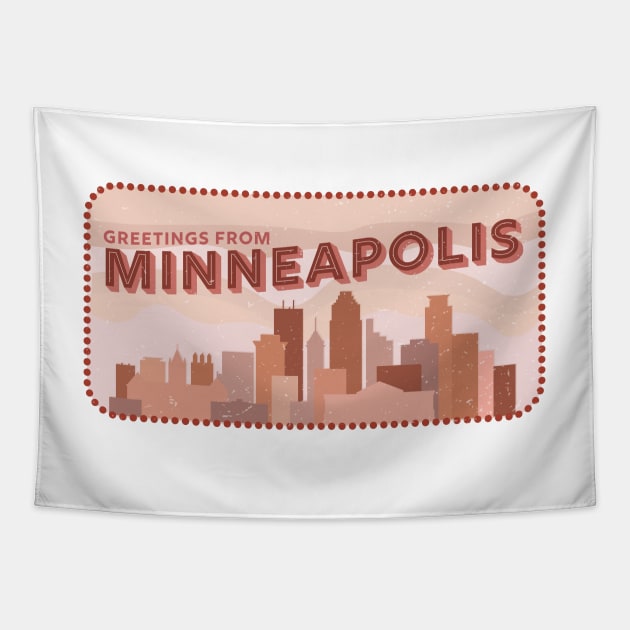 Greetings From Minneapolis Tapestry by sydneyurban