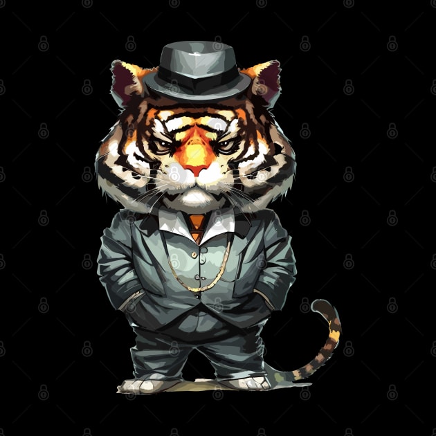 Cute Kawaii gangster  Tiger by TomFrontierArt