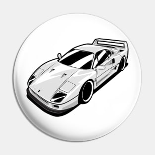 White F40 classic supercar Pin