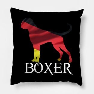 German BOXER Silhouette German Flag Pillow