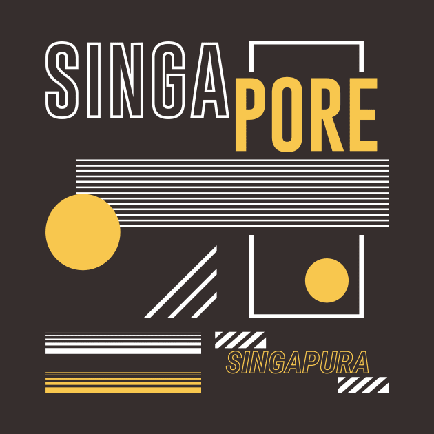 Retro Singapore City Vintage Singapore Word Art by Now Boarding