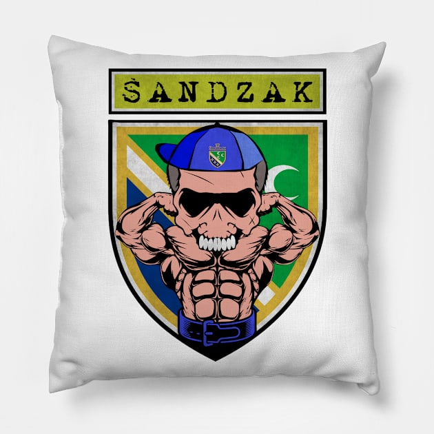 Sandzak Beast, Sandzak Bodybuilder Pillow by Jakavonis