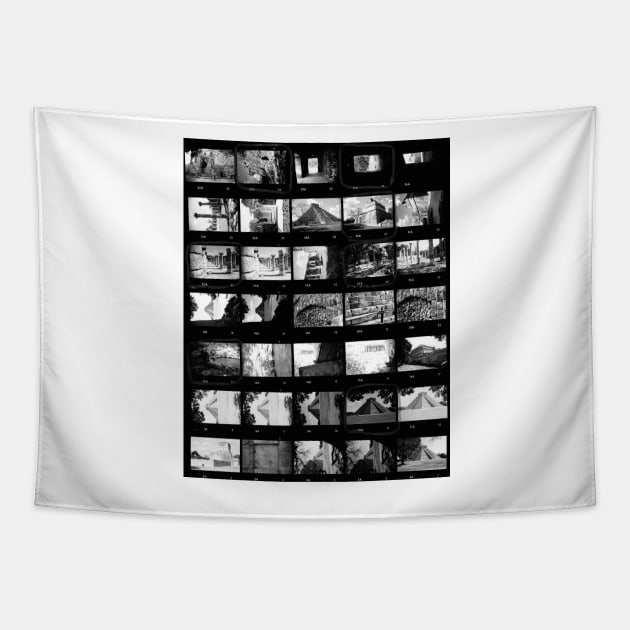 Contact Sheet Black And White Analogue Film Tapestry by THP Creative