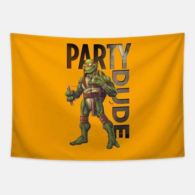 Party Dude Tapestry by gavinmichelliart