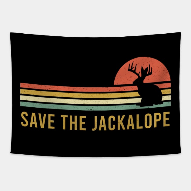 Retro vintage save the Jackalope tshirt for camping-lovers Tapestry by juliannacarolann46203